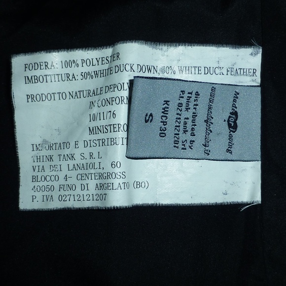 Down Jacket w/ Detachable Hood Black | Size S - Picture 8 of 8